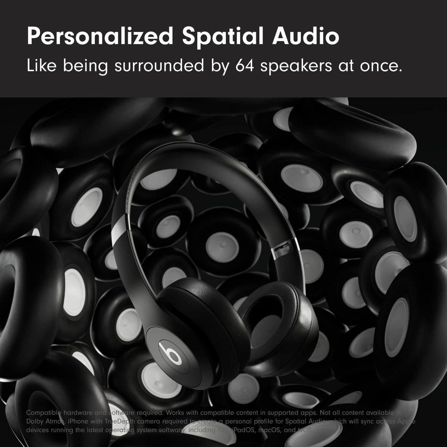 Solo 4 Wireless On-Ear Bluetooth Headphones with Up to 50-Hour Battery Life, Ultra-Lightweight Design, and Enhanced Sound Quality, Compatible with Apple and Android - Matte Black