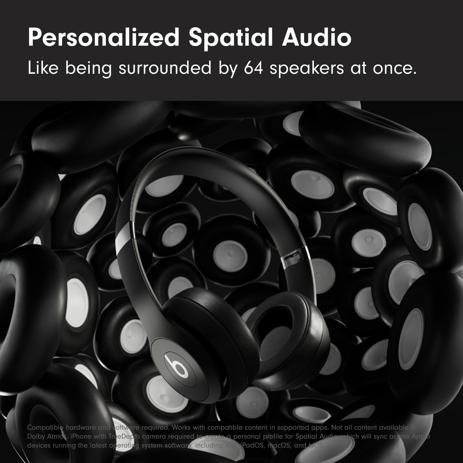 Solo 4 Wireless On-Ear Bluetooth Headphones with Up to 50-Hour Battery Life, Ultra-Lightweight Design, and Enhanced Sound Quality, Compatible with Apple and Android - Matte Black