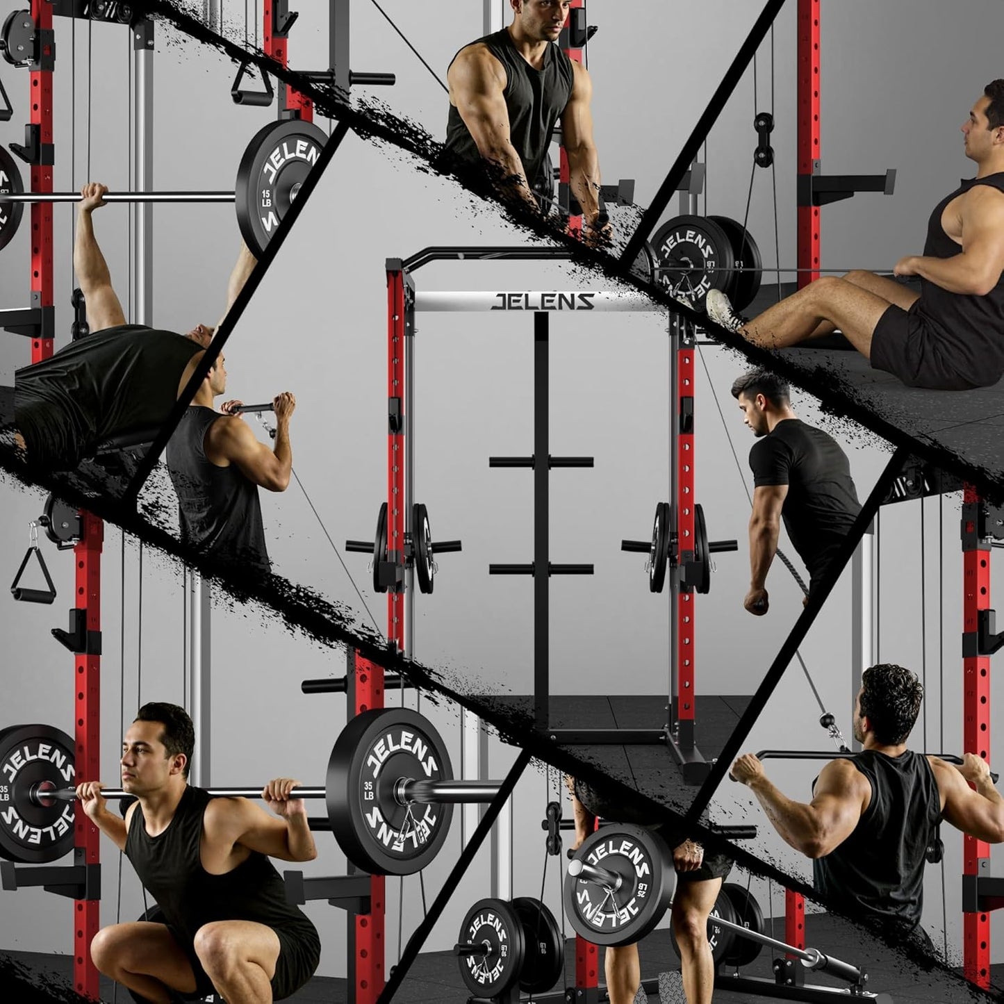 C21 Power Cage with Independent Dual Pulley System, 6-In-1 Multi-Functional Squat Rack for Home Gym, 2000LBS Full Body Workout Power Rack