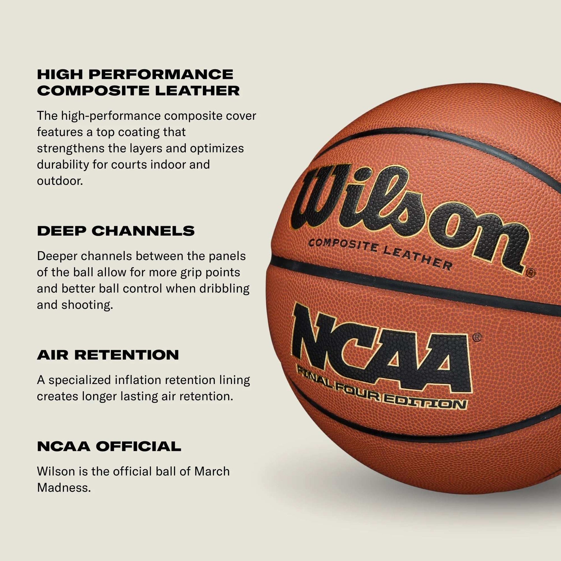 Elevate Your Game with the NCAA Final Four Indoor/Outdoor Basketball - Size 6 (28.5") in Classic Brown