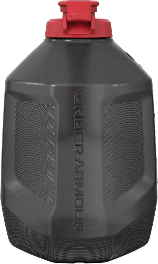 1 Gallon Water Bottle, Large Sports Jug, Durable, Gym Water Bottles for Men and Women, Football, Basketball, Black/Black