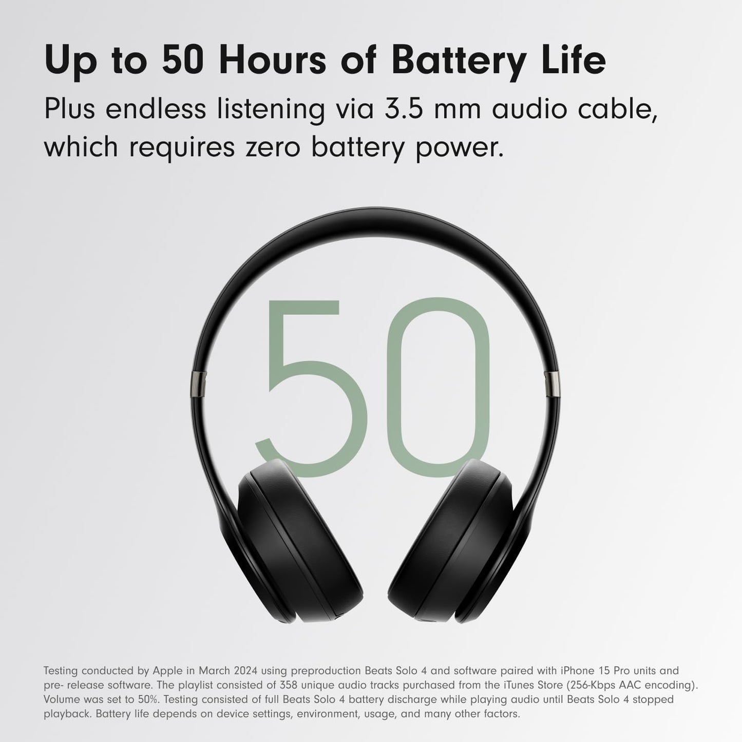 Solo 4 Wireless On-Ear Bluetooth Headphones with Up to 50-Hour Battery Life, Ultra-Lightweight Design, and Enhanced Sound Quality, Compatible with Apple and Android - Matte Black