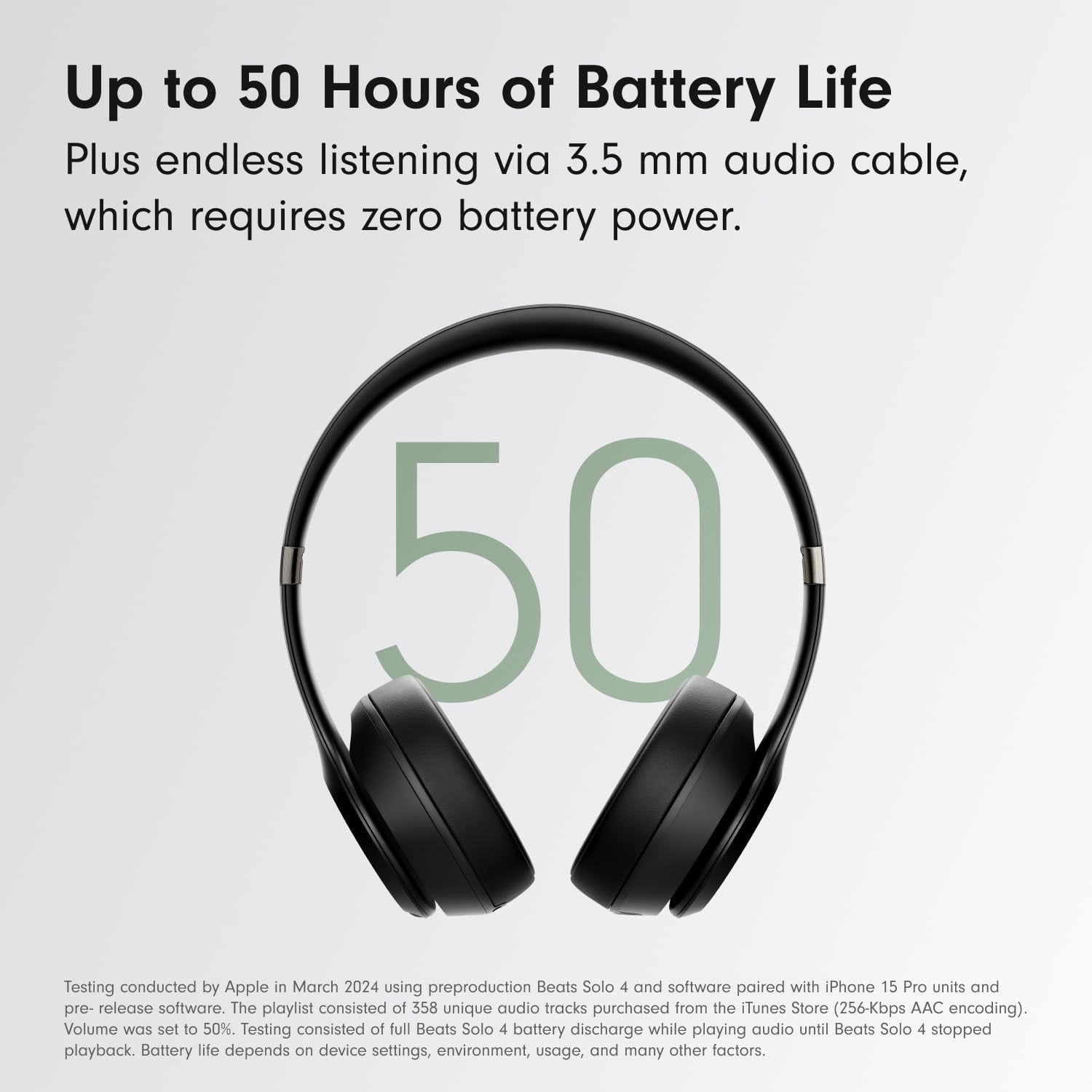 Solo 4 Wireless On-Ear Bluetooth Headphones with Up to 50-Hour Battery Life, Ultra-Lightweight Design, and Enhanced Sound Quality, Compatible with Apple and Android - Matte Black