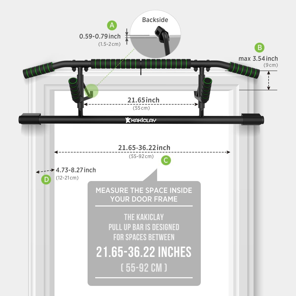 New Upgrade Pull up Bar for Doorway - Foldable Design & Space-Saving, Upto 440 Lbs Capacity, No Screwing or Slipping - USA Original Patent, Designed, Shipped, Warranty